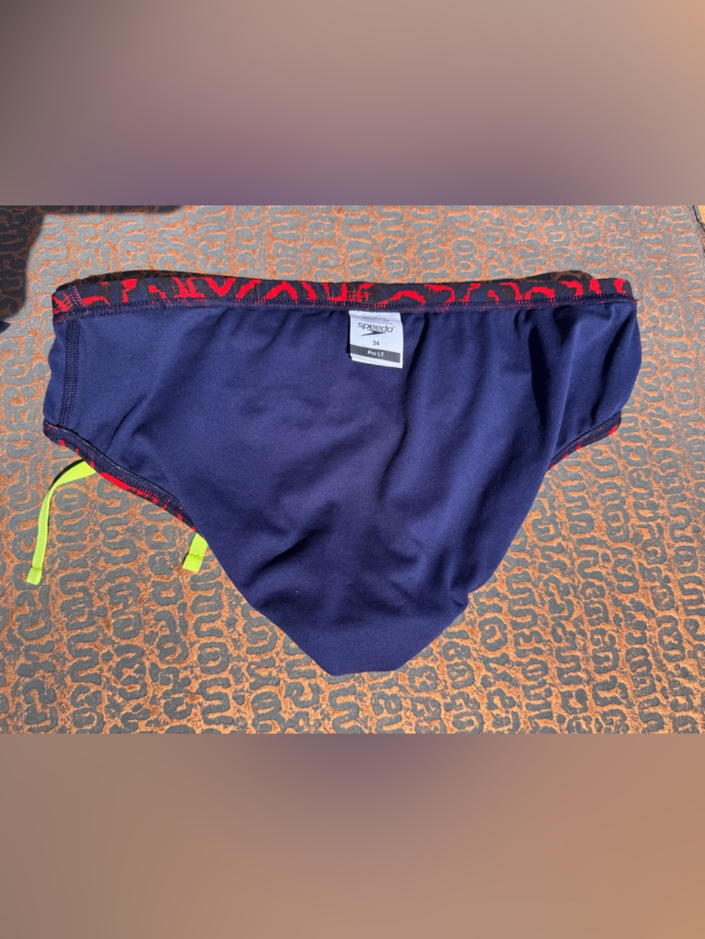 Speedo Yellow, Blue & Black Patterned Swim Briefs  (3) - Picture 5 of 7